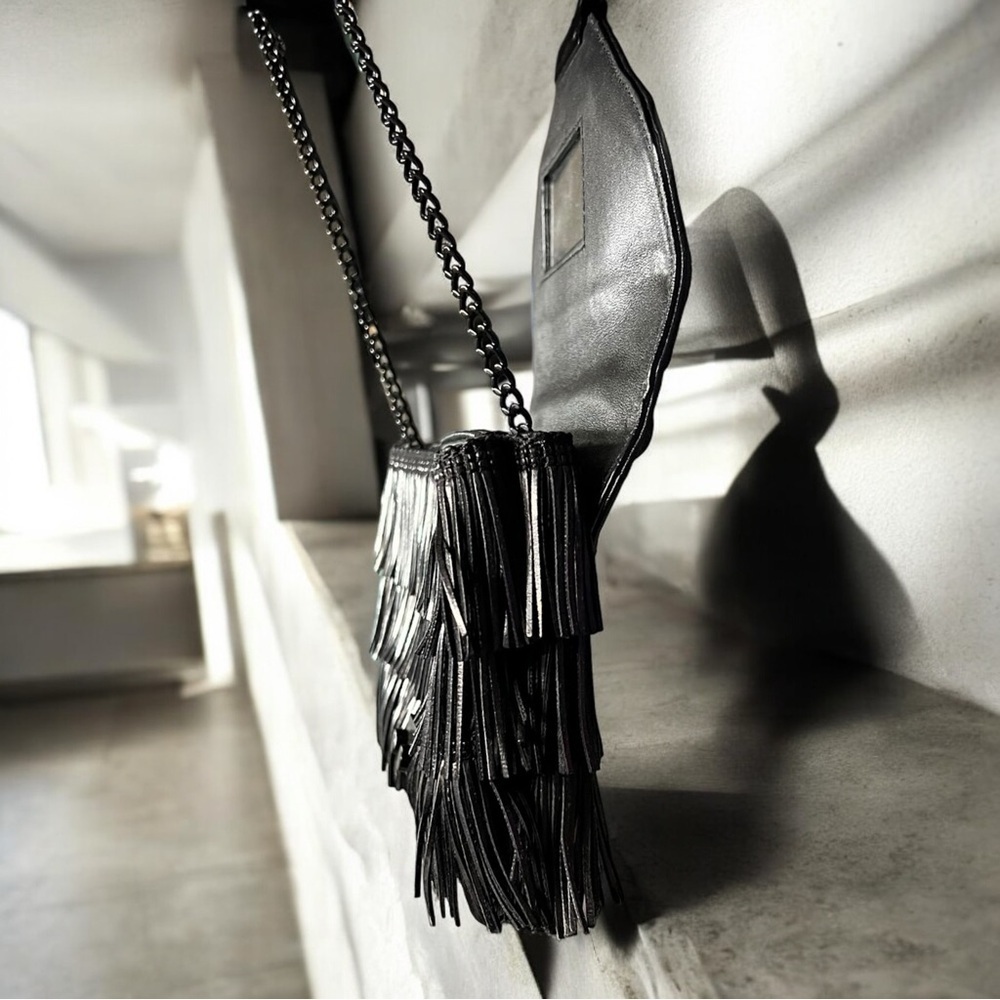 Loeffler Randall Black Fringe Shoulder Bag - Picture 5 of 14